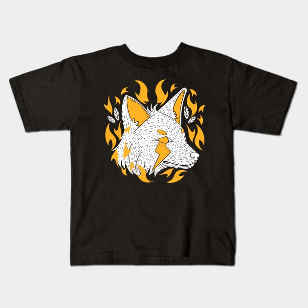 Fox Spirit Kids T-Shirt by Artthree Studio